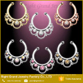 Or, argent, Rose or Clip sur Septum bijoux Tribal corps